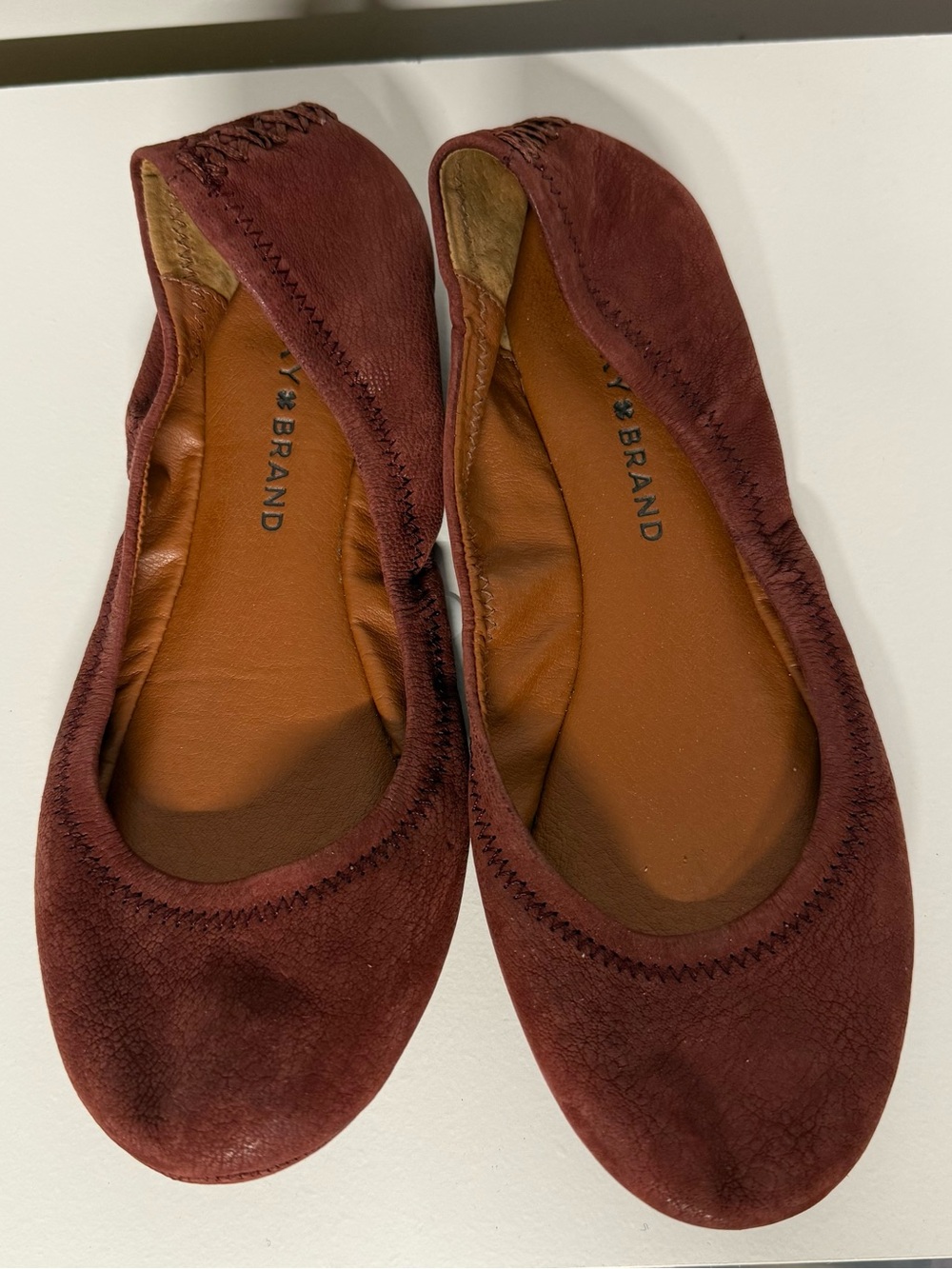 Lucky Brand Women's Wine Suede Ballet Flats